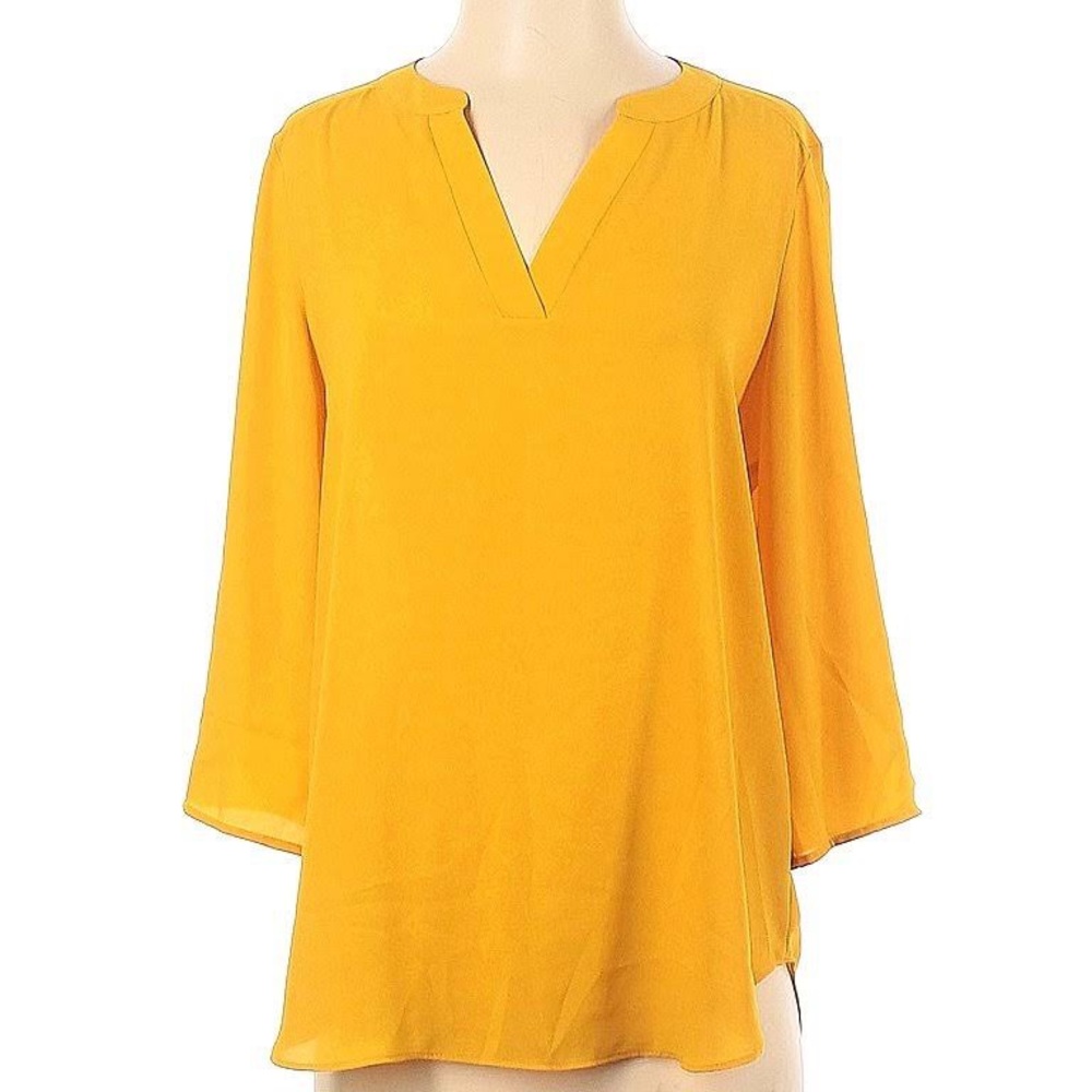 Chai’s New York Yellow Long Sleeve Blouse for Women Size Small